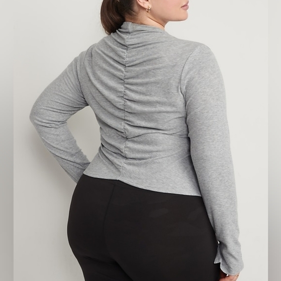 4X - Old Navy | Reversible UltraLite Mock-Neck Rib-Knit Ruched Top - Picture 1 of 2